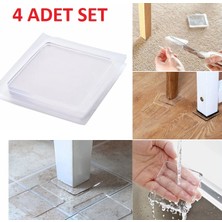 4 Adet Silikon Şeffaf Zemin Koruyucu Kaydırmaz Dayanıklı Ped