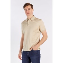 Romano Botta Erkek Bej Jakarlı Kısa Kol Polo Yaka T-Shirt