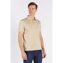 Romano Botta Erkek Bej Jakarlı Kısa Kol Polo Yaka T-Shirt