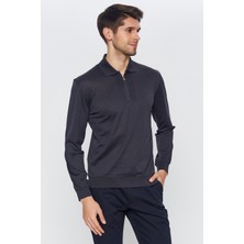 Romano Botta Erkek Antrasit Jakarlı Uzun Kol Polo Yaka T-Shirt