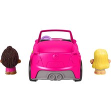 Fisher-Price Little People'Dan Tekerlekli ve Sesli Barbie Üstü Açılır Araba ile 2 Figür Hjn53