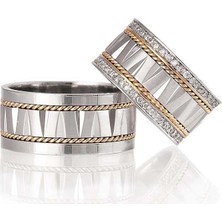 Gümüşcüm Arrow Gümüş Alyans Modeli Taşlı Örgü Bay Alyans