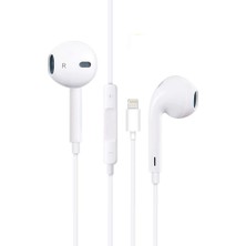 Mezigarc Beyaz Tüm Apple ve iPhone Modelleriyle Uyumlu  Lightning Girişli Mikrofonlu Kablolu Beyaz Kulaklık
