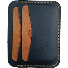 Minimalim Leather Craft Hakiki Deri El Yapımı  5 Bölmeli Gerçek Deri Kartlık