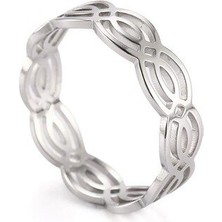 Gümüşcüm Desenli Lazer Bayan Gümüş Yüzük