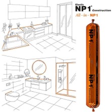 Np1 Elastic Construction Sosis Silikon Mastik 600 ml Limestone  (Gri) 1 Koli 20 Adet