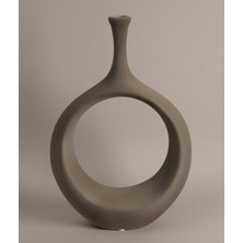 Koza Home Galante Özel Taş Doku Yeşil İskandinav Seramik Vazo 10x30x35cm 6269