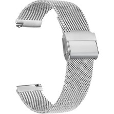 Casestreet Qcy Watch Gtc Kordon Çıtçıtlı Hasır Metal Örgülü Krd 45 Gümüş