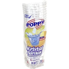 Poppy Şeffaf Plastik Kristal Bardak - 180 Cc. - 180 Ml. - 25 Adetlik 1 Paket