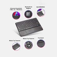 Duhalıne Lenovo Tab M9  Tablet Için Uyumlu Slim Şarjlı Touchpadli Yuvarlak Tuş Rgb Bluetooth Klavye