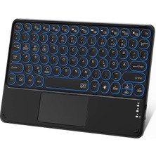 Duhalıne Vorcom S12 10.1 Inç Uyumlu Şarjlı Touchpadli Yuvarlak Tuş Rgb Bluetooth Klavye