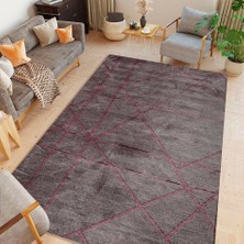 Halıca Şönil 064PY Ince Yıkanabilir Pembe Renk Dekoratif Kilim