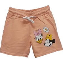 Livaliva 3460 %100 Pamulu  Kız Çocuk Baskılı Şort Takım - Lila-Somon - 7-8 Yaş