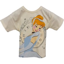 Livaliva 4151 %100 Pamulu Kız Çocuk Baskılı Şort Takım - Ekru-Lacivert - 7-8 Yaş