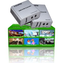 Apronx APX-USB60M CAT5E/CAT6 60M USB Fullhd 1080P 3D Kvm HDMI Extender HDMI Menzil Genişletici Uzatıcı Arttırıcı