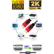 Apronx 3 Metre Örgülü HDMI Kablo - 3 Metre HDMI to HDMI Kablo Örgülü Form 1.4V