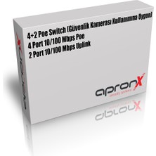 Apronx 4 Port 10/100 4+2 High Power 78W Poe Switch