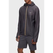 Boss Regular Fit Yansıtıcı Desenli Aktif Streç Fermuarlı Kapüşonlu Sweat Erkek Sweat 50493465 027