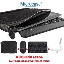 Microcase Ipad 6-7-8-9 Nesil 10.2 Inch Kapitone Tablet Çanta + Bluetooth Klavye + Mouse + Tablet Standı - AL8123