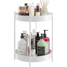 Gogka Beyaz 35 cm 2 Katlı Mutfak Banyo Düzenleyici Servis Sunum Standı Çok Amaçlı Organizer
