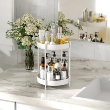 Gogka Beyaz 35 cm 2 Katlı Mutfak Banyo Düzenleyici Servis Sunum Standı Çok Amaçlı Organizer