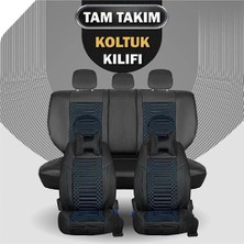 Fresh Start fiat Egea Sedan Lüx Full Deri Oto Koltuk Kılıfı Ön Arka Takım Giydirme Tip Siyah Mavi