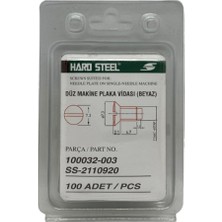 Hard Steel Düz Makine Plaka Vidası Beyaz / 100032-003 100ADET
