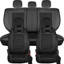 Fresh Start renault Megane 1 Lüx Full Deri Oto Koltuk Kılıfı Ön Arka Takım Giydirme Tip Tam Siyah