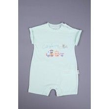 Babydola Basic Penye Pamuklu Kız Erkek Yazlık Bebek Tulum Journey Desen