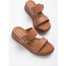 Munshoes Taba Kadın  Deri Terlik