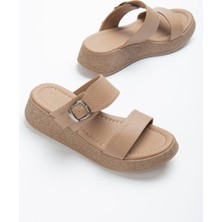 Munshoes Taş  Deri Kadın Terlik
