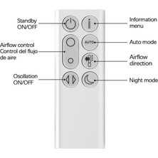 Dyson Pure Cool TP04 TP06 TP09(GÜMÜŞ) Için Yedek Uzaktan Kumanda (Yurt Dışından)