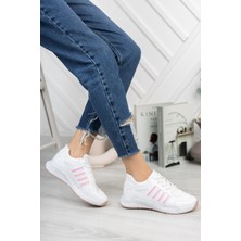 Modam Spor Ayakkabı Kadın Deri Spor Ayakkabı Unisex Ayakkabı Yürüyüş Ayakkabısı Sneaker Infinite Kadın Erkek Günlük Genç Sneaker,ortopedikyürüyüş beyazpudra