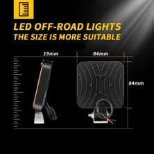 Dekohop Off Road Traktör Tir Kamyon Sis Fari Ve Çalışma Lambası 16 Led Kare Plastik Kasa 3 Inç 84 MM