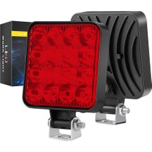 Dekohop Off Road Traktör Tir Kamyon Sis Fari Ve Çalışma Lambası 16 Led Kare Plastik Kasa 3 Inç 84 MM