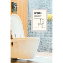 Kt Grup Tuvalet Içi Uyarıcı Levha Sticker Etiket Lütfen