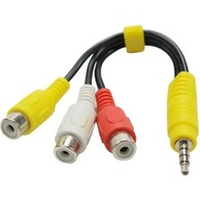 3.5 mm Erkek Stereo To 3 Rca Dişi Çevirici Kablo