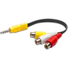 3.5 mm Erkek Stereo To 3 Rca Dişi Çevirici Kablo