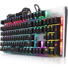 Philips SPK8404  Mekanik Gaming Oyuncu Klavyesi Rgb LED Işık (Kablo Uzunluğu 1,60CM) Caps Lock Tuşu