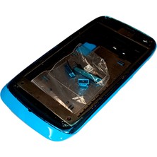 Nokia 610 Full Kasa Kapak Tuş Takımı N610 Uyumlu Mavi Renk Orta Kasa Ön Kapak Arka Kapak