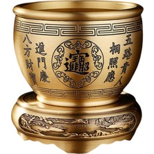 Gazechimp Hazine Havzası Heykeli Pirinç Kdavat Sanatı Bai Fu Kase Pirinç Feng Shui Kase Masası Base Stand Stand (Yurt Dışından)