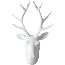 Gazechimp 3D Geyik Head Heykel Heykel Nordic Koleksiyon Dekorasyon Beyaz (Yurt Dışından)