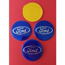 Altaş Ford Lacivert Alüminyum Yapıştırma Jant Göbeği 4 Lü 52 mm