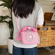 Baoblaze Telefon Şeklindeki Çapraz Bag Komik Alışveriş Omuz Çantası Çanta Pembesi (Yurt Dışından)