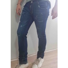 Dsquared2 Denim Pamuklu Yırtık Detaylı Normal Bel Fit Cool Jeans Erkek Kot Pantolon