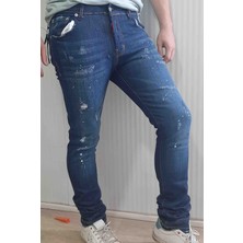 Dsquared2 Denim Pamuklu Yırtık Detaylı Normal Bel Fit Cool Jeans Erkek Kot Pantolon