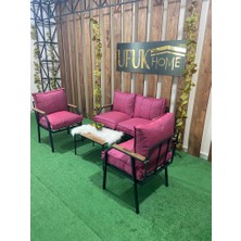 Ufuk Home Linda 2 1 1 Sehpalı Bahçe Takımı, Balkon Mobilyası, Balkon Bahçe Mobilyaları, Bahçe Masa Takımı