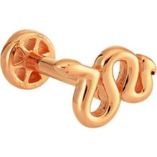 Altın Köşe Yılan Altın Tragus Piercing 14 Ayar Rose