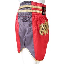 Whiteface Muay Thai Elite Şort (Kırmızı-Antrasit)