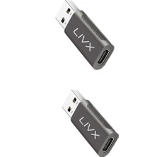 Livx Type C To USB 3.0 Çevirici Dönüştürücü Otg Adaptör Lva-Otgcf 2 Adet